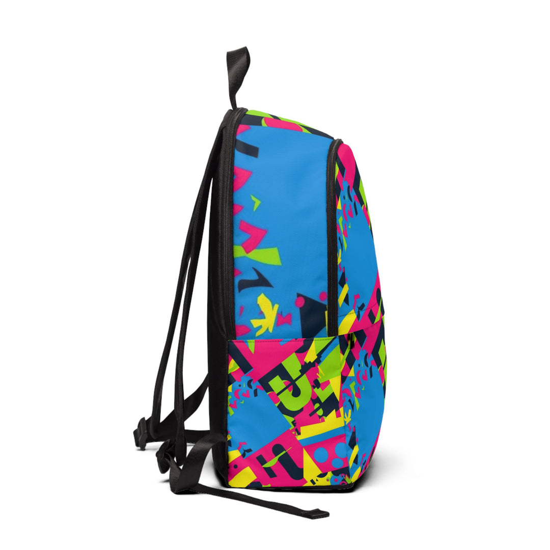 Neon Geo Unisex Waterproof Nylon Backpack – Trendy, Lightweight & Urban
