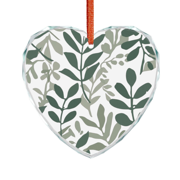 Crystal Glass Ornament – Modern Botanical Black Leafy Branches Decor Gift