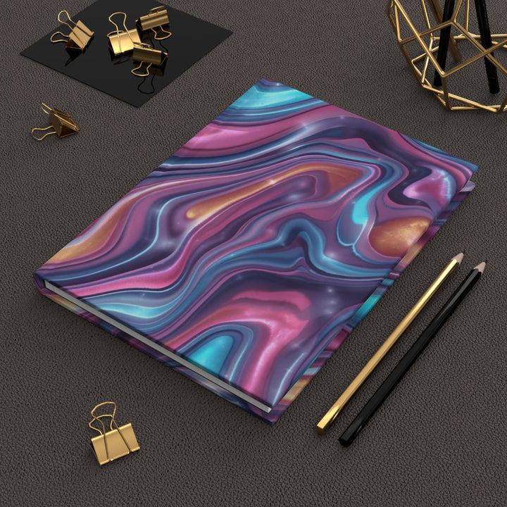 Abstract Iridescent Matte Hardcover Journal – Customizable, Trendy & Modern
