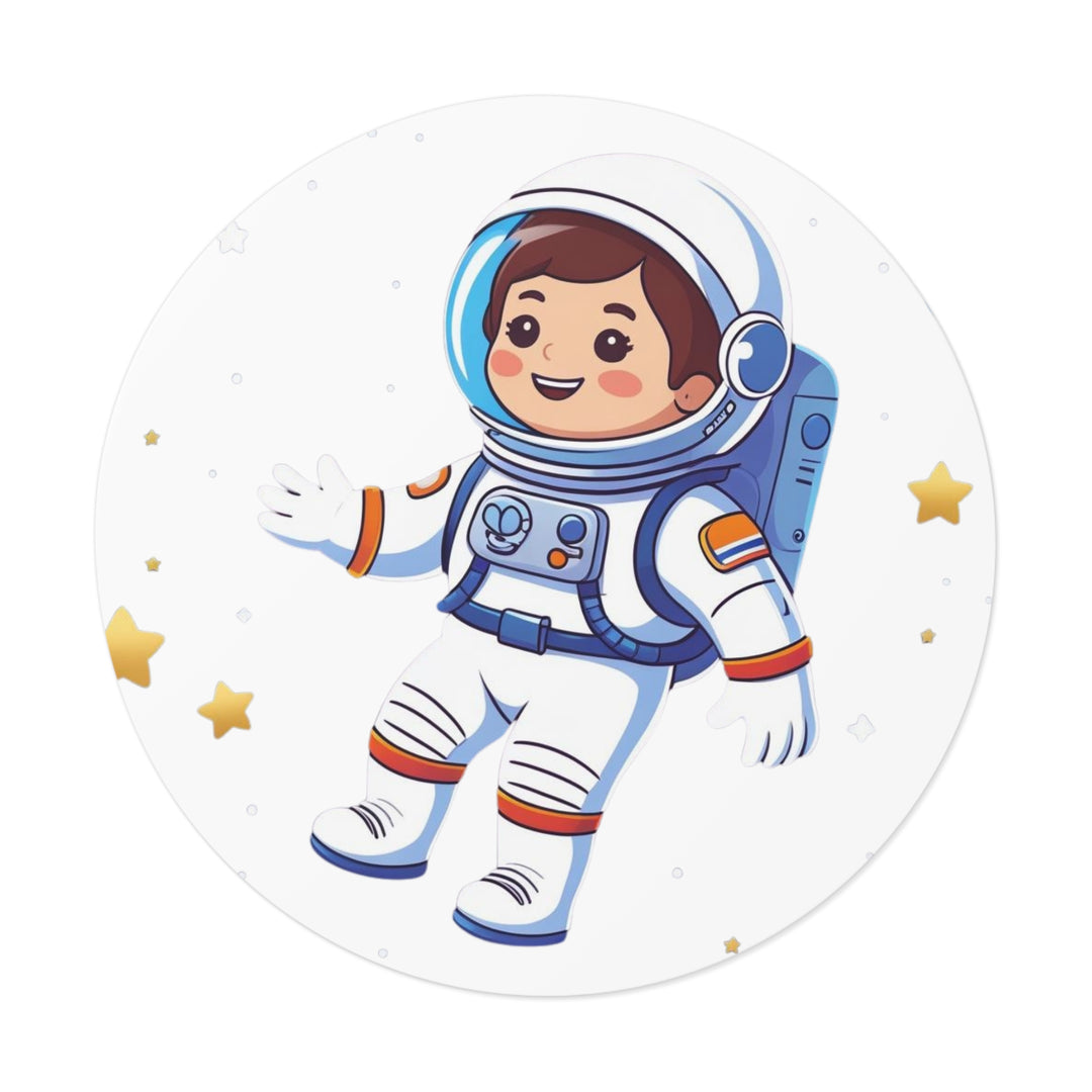 Custom Space Astronaut Round Vinyl Sticker – Cute, Durable, Waterproof Decal