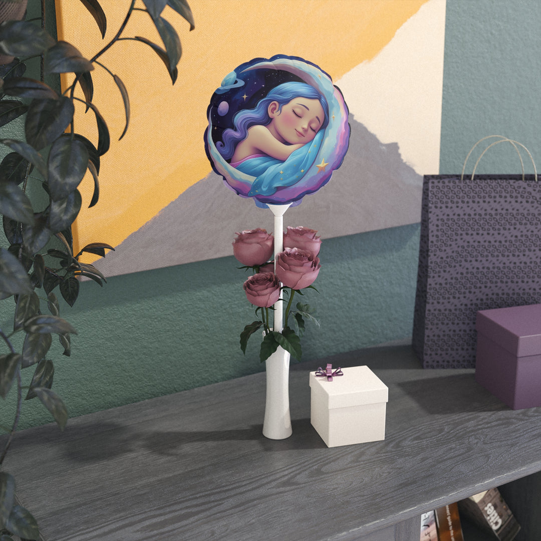Magical 6” Moon & Stars Balloons – Round & Heart, Dreamy Custom Decor