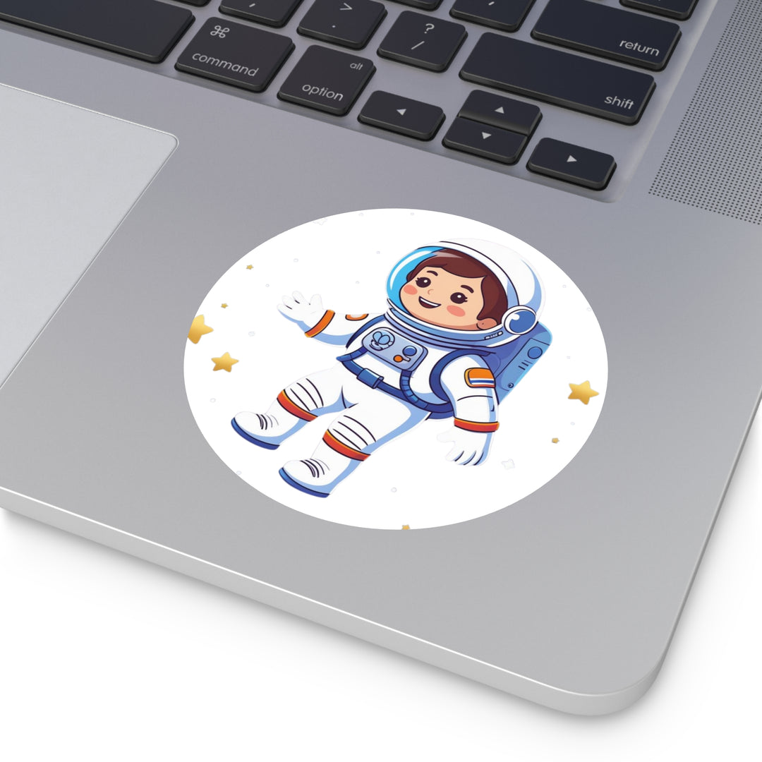 Custom Space Astronaut Round Vinyl Sticker – Cute, Durable, Waterproof Decal