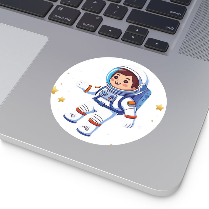 Custom Space Astronaut Round Vinyl Sticker – Cute, Durable, Waterproof Decal
