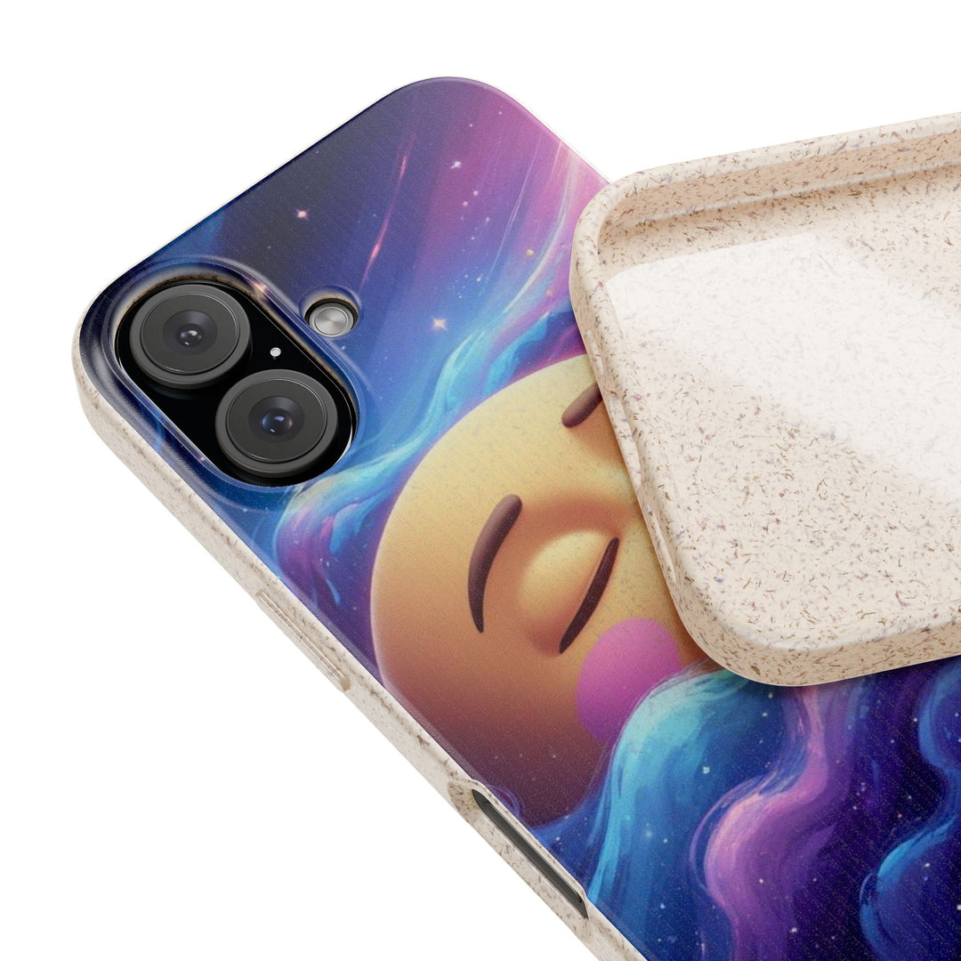 Dreamy Galaxy Biodegradable Phone Case – Eco-Friendly, Cute Moon Design