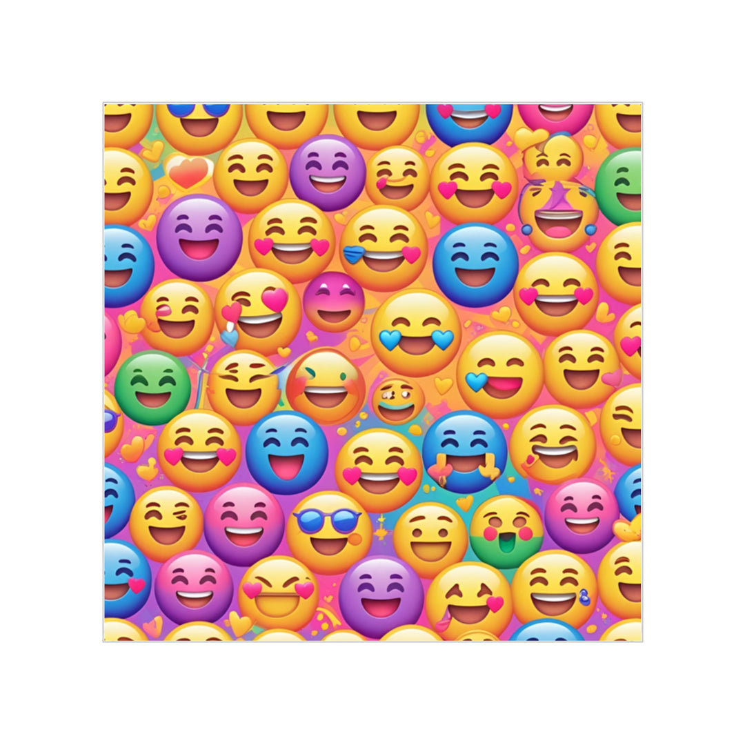 Transparent Emoji Outdoor Sticker – Square, Weatherproof, Trendy & Fun