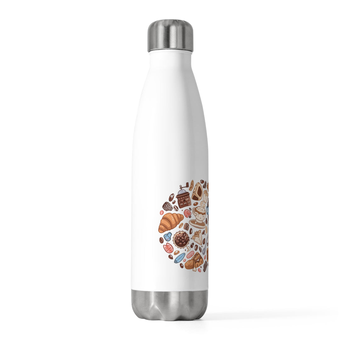 Whimsical Cafe Cartoon 20oz Premium Insulated Bottle – Coffee & Pastry Art