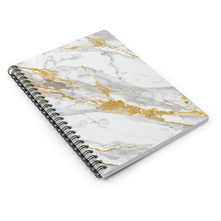 Marble Gold Spiral Notebook - Ruled, Chic Modern Luxury, 6"x8" Stationery