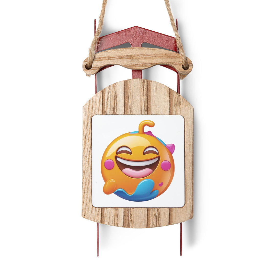 Personalized Emoji Sled Ornaments – Whimsical Holiday Decor & Gifts