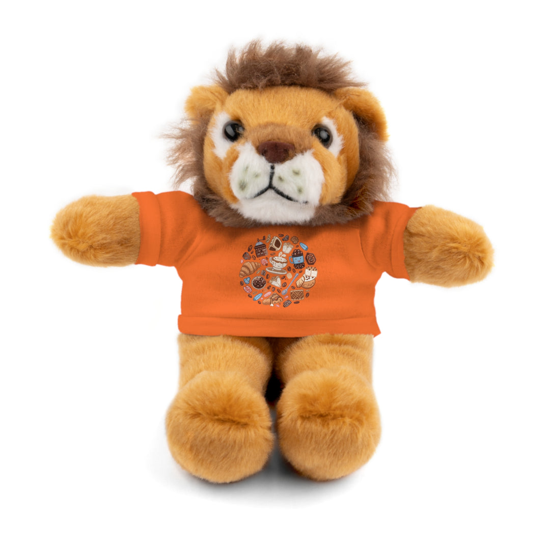 Custom Stuffed Animal w/ Coffee & Dessert Tee – Cute Plush Gift 8”