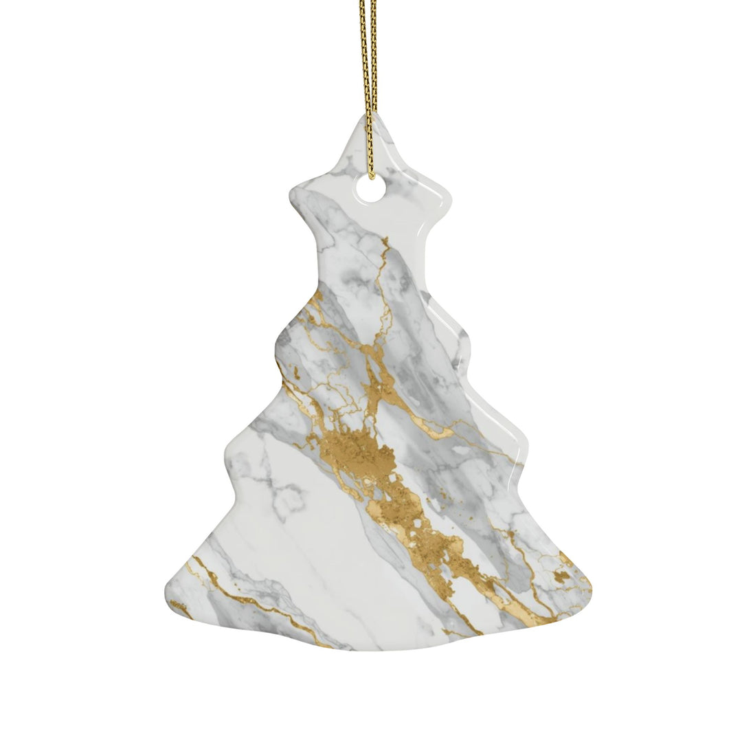 Custom Marble-Effect Ceramic Ornaments – Elegant Gold Veins, 1-20pcs