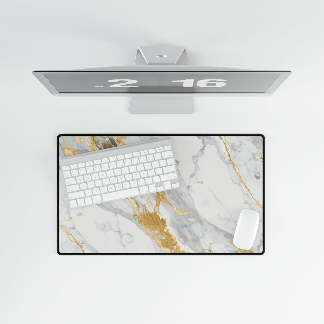Luxury Marble Gold Desk Mat – Modern Anti-Slip, Waterproof Workspace Pad