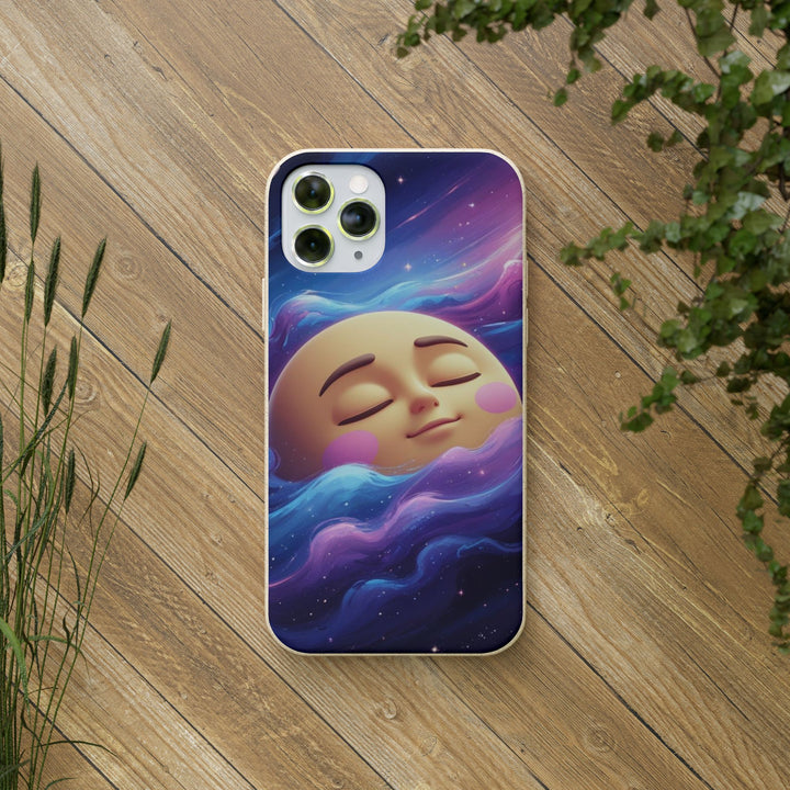 Dreamy Galaxy Biodegradable Phone Case – Eco-Friendly, Cute Moon Design