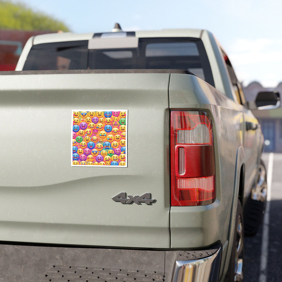 Custom Car Magnet – Vibrant Emoji Pattern, Trendy, Weatherproof, Removable