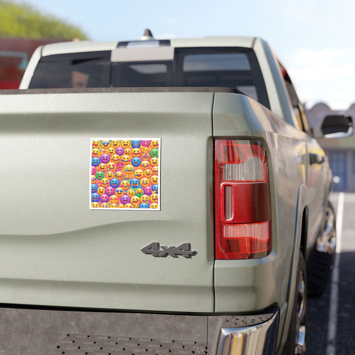 Custom Car Magnet – Vibrant Emoji Pattern, Trendy, Weatherproof, Removable