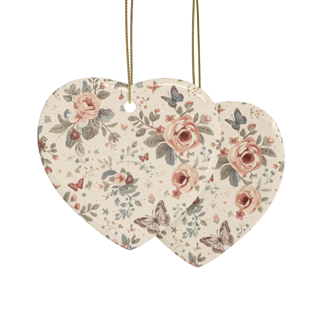 Personalized Ceramic Ornaments – Vintage Floral, Custom Keepsake Gift (1-20pcs)