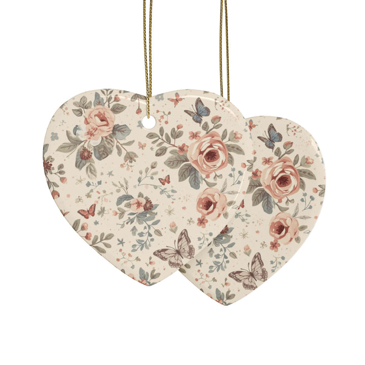 Personalized Ceramic Ornaments – Vintage Floral, Custom Keepsake Gift (1-20pcs)