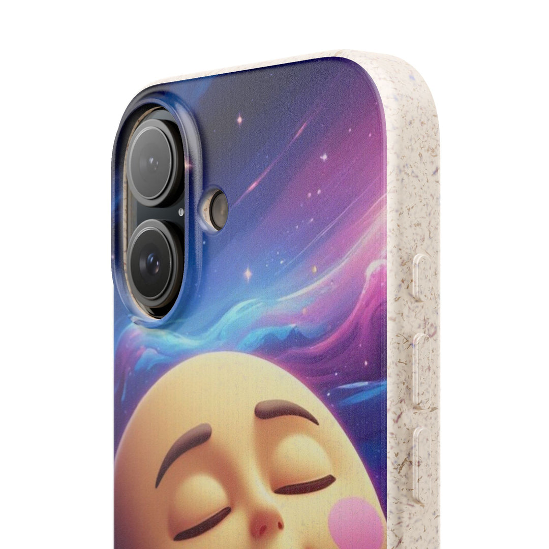 Dreamy Galaxy Biodegradable Phone Case – Eco-Friendly, Cute Moon Design