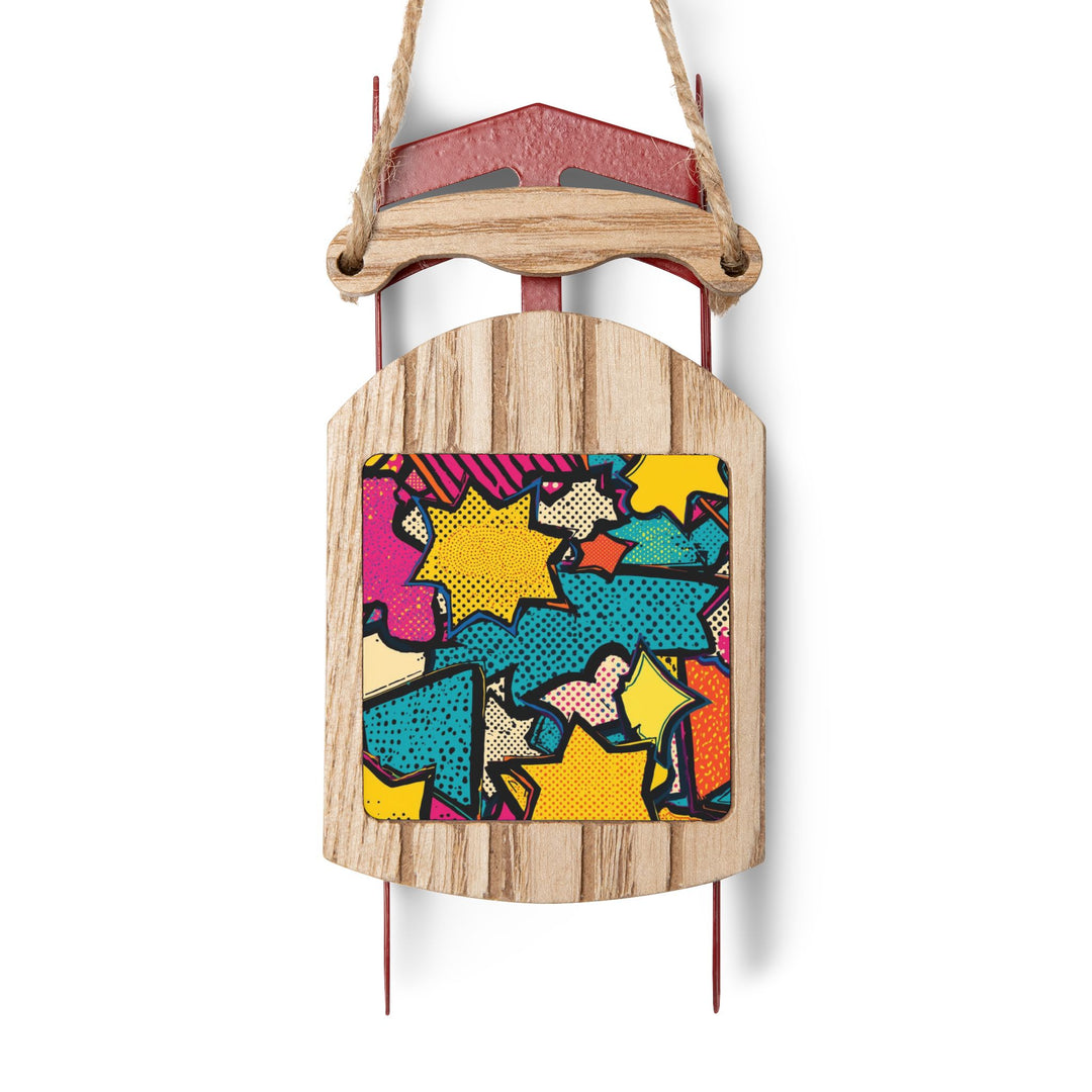Retro Pop Art Sled Ornaments – Personalized Comic Book Christmas Decor