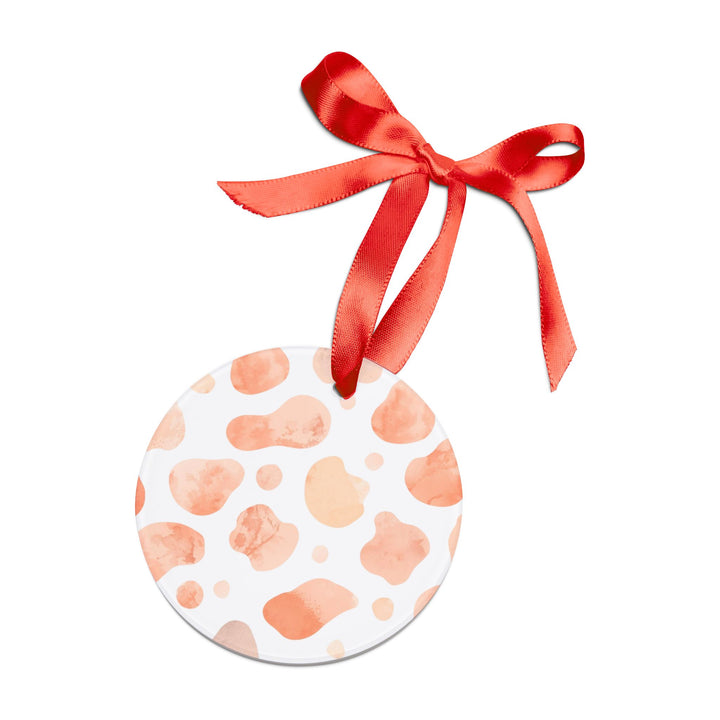 Personalized Acrylic Ornament with Ribbon – Modern Blush Black Watercolor Design