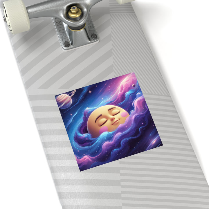 Dreamy Galaxy Moon Laminate Square Sticker – Waterproof, Scratch-Resistant