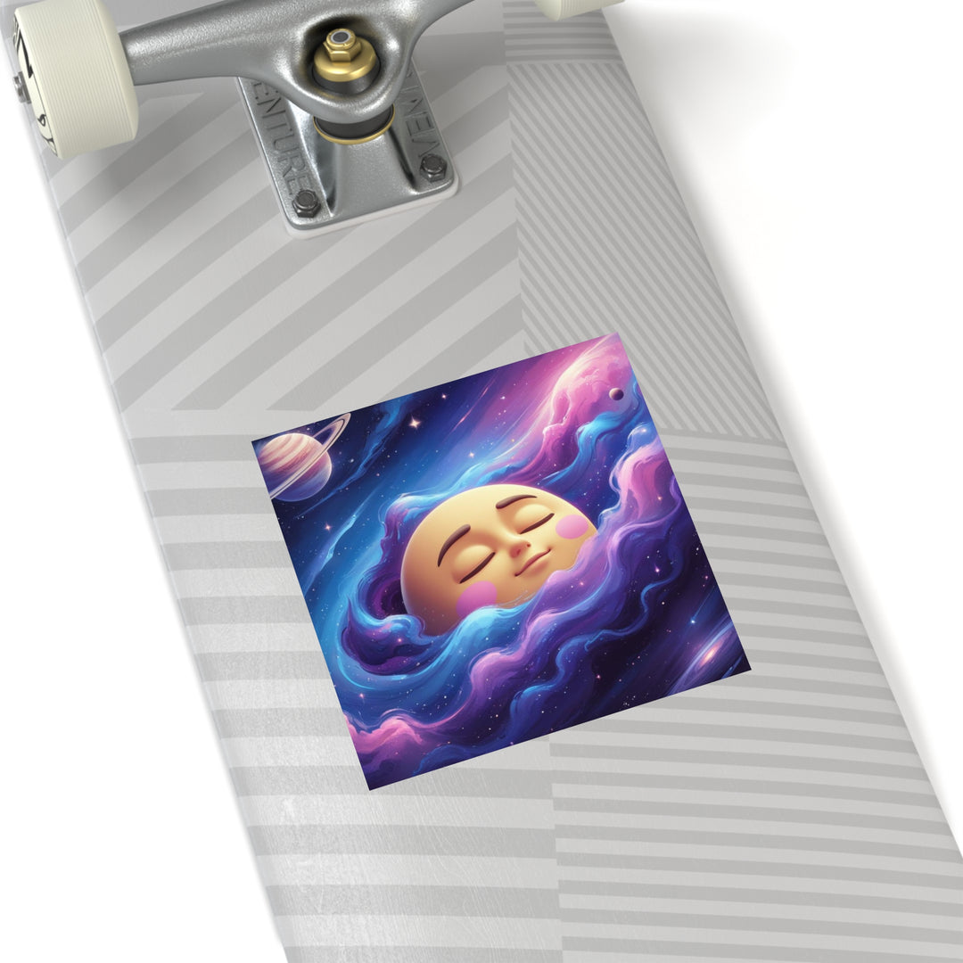 Dreamy Galaxy Moon Laminate Square Sticker – Waterproof, Scratch-Resistant