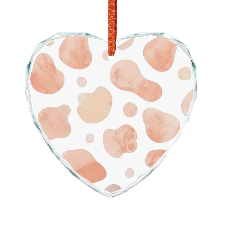 Abstract Blush Crystal Glass Ornament – Modern Handcrafted Home Decor
