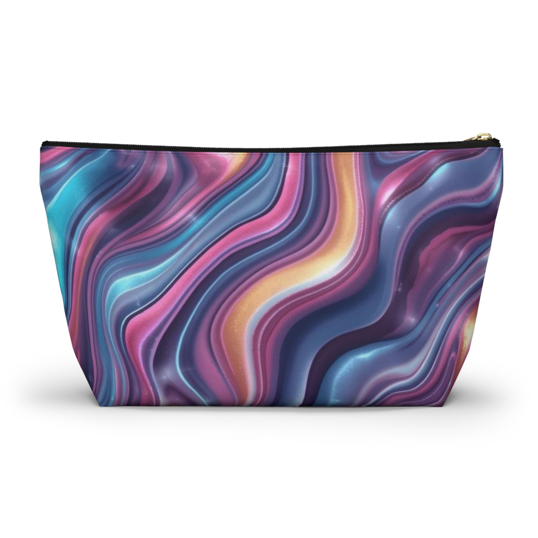 Chic Marble Swirl T-Bottom Accessory Pouch – Stylish, Durable Organizer