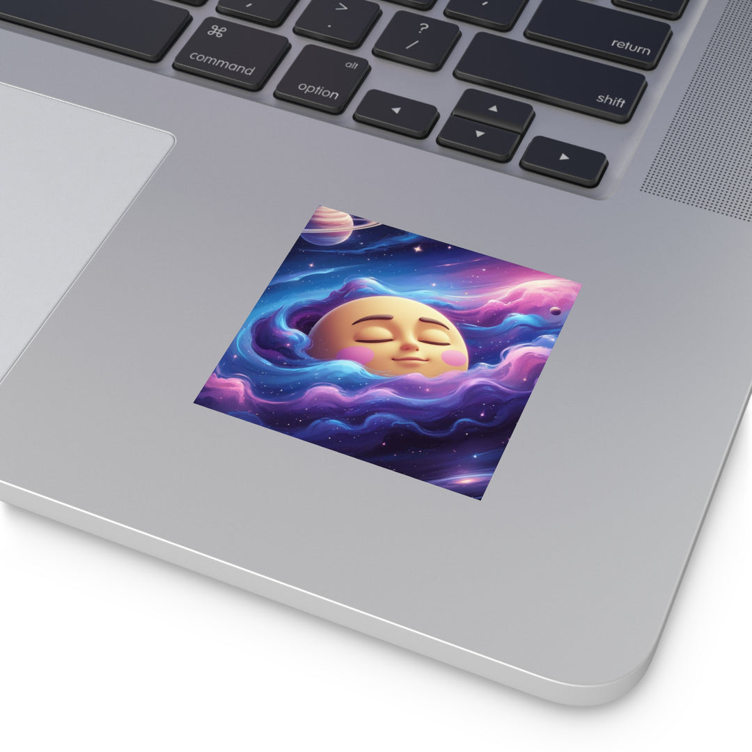Dreamy Galaxy Moon Laminate Square Sticker – Waterproof, Scratch-Resistant