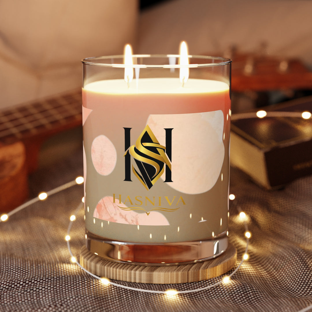 Modern Blush Watercolor Scented Candle 11oz – Soy, Long Burn, Gift-Ready