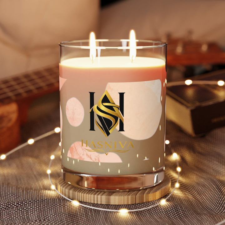 Modern Blush Watercolor Scented Candle 11oz – Soy, Long Burn, Gift-Ready