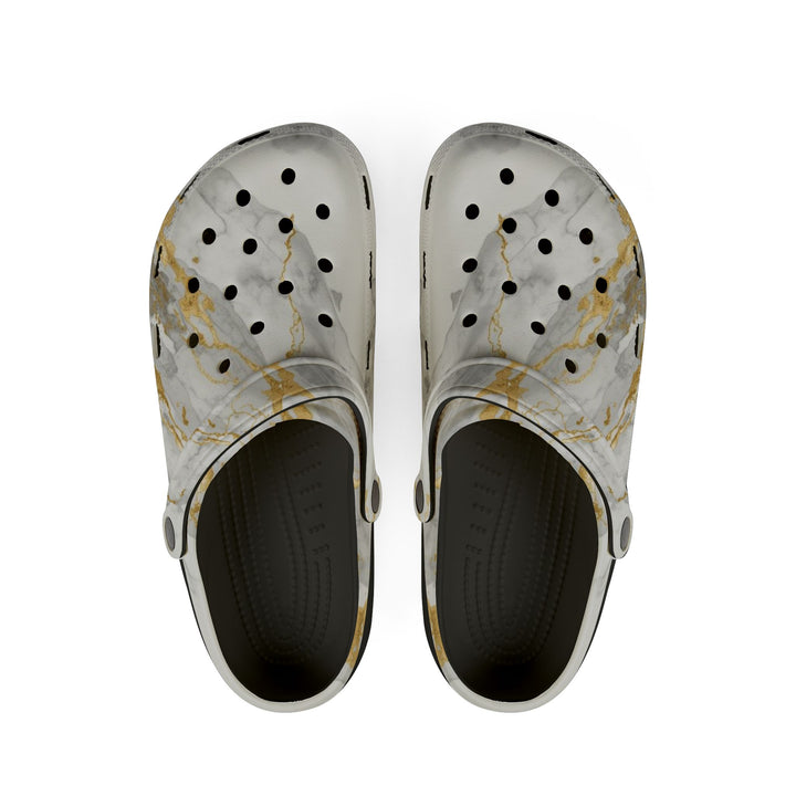 Marble Gold EVA Foam Clogs – Ultra Comfy, Water-Resistant, Fashion-Forward