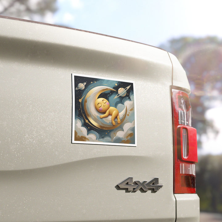 Custom Car Magnet – Cute Celestial Baby Moon Design, Weatherproof & Removable