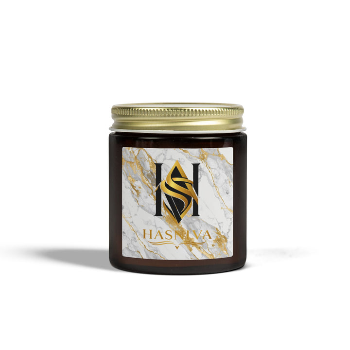 Hand-Poured Coconut Apricot Scented Candle – Marble & Gold Luxe | 4oz/9oz
