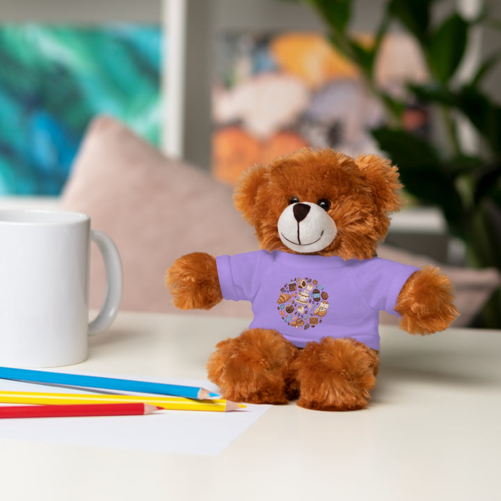 Custom Stuffed Animal w/ Coffee & Dessert Tee – Cute Plush Gift 8”