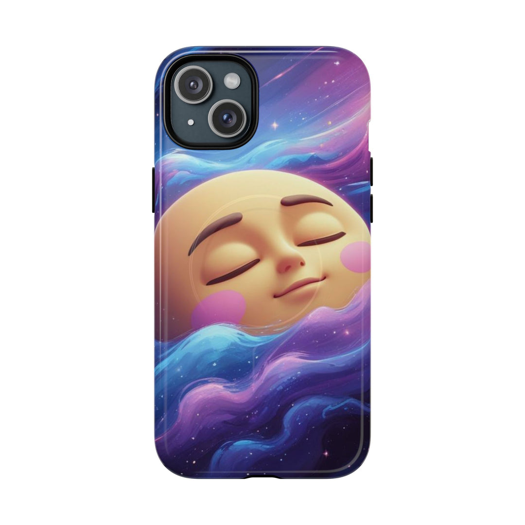 Tough Magnetic Galaxy Case – MagSafe Dual Layer, Cute Moon & Cosmic Vibes