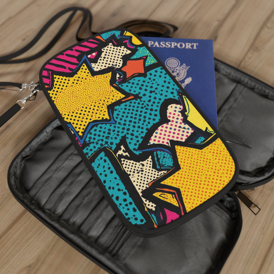 Pop Art RFID Passport Wallet – Comic Book Travel Organizer, Vegan Leather