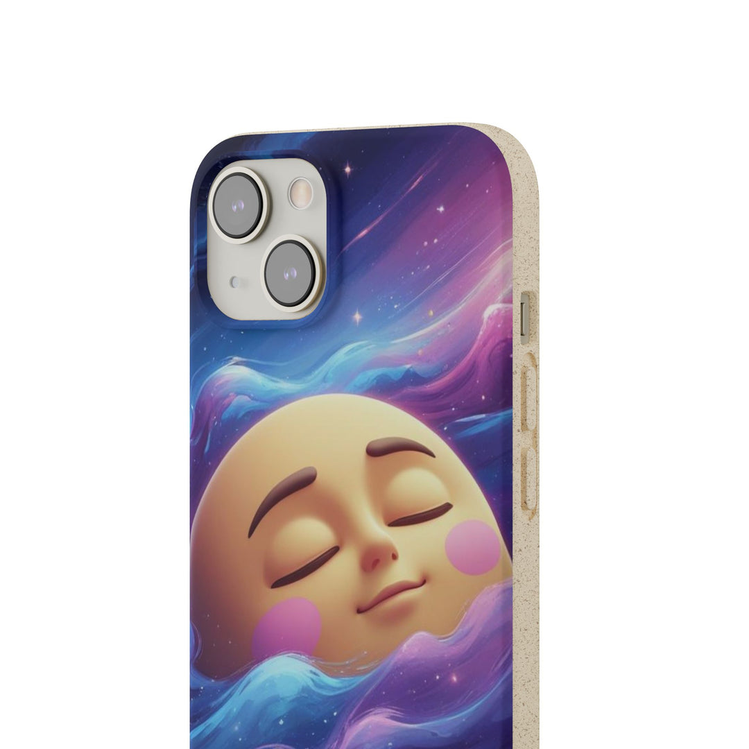 Dreamy Galaxy Biodegradable Phone Case – Eco-Friendly, Cute Moon Design