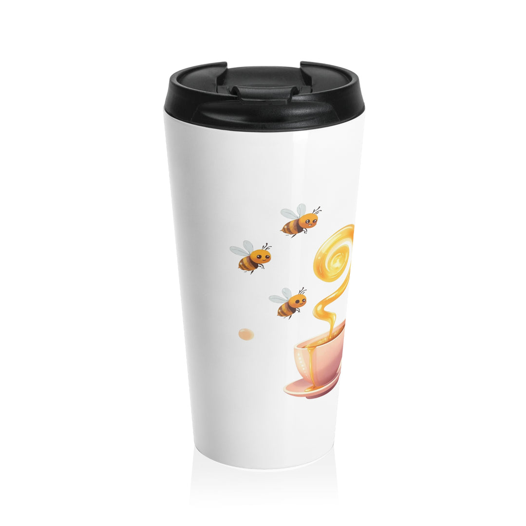 Whimsical Bee & Honey Stainless Steel Travel Mug – Cute & Insulated 15oz