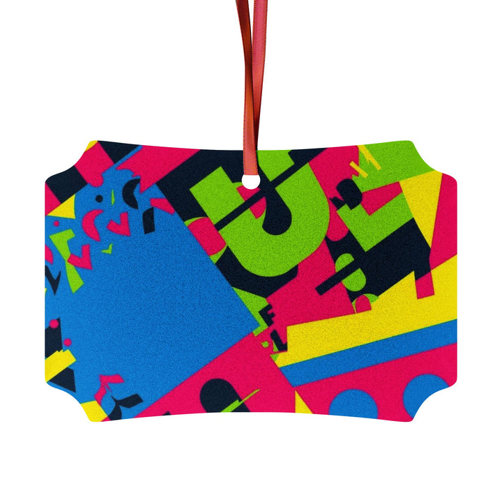 Personalized Aluminum Ornaments – Vibrant Abstract Geometric Design, 1–20pc