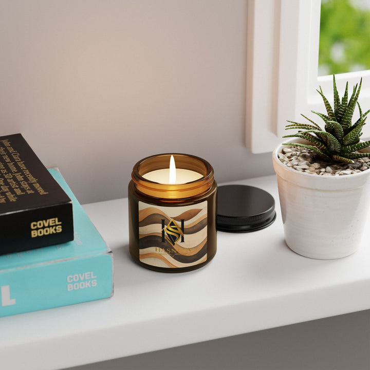 Amber Jar Soy Candle – Earthy Wave | Hand-Poured, Luxe Scents, 2 Sizes