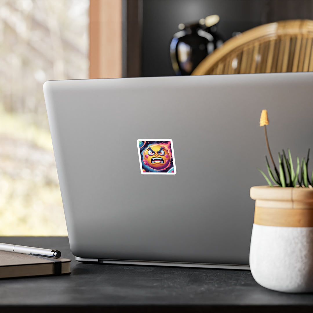 Cosmic Cartoon Sun Vinyl Kiss-Cut Sticker – Bold, Fun, Custom & Weatherproof