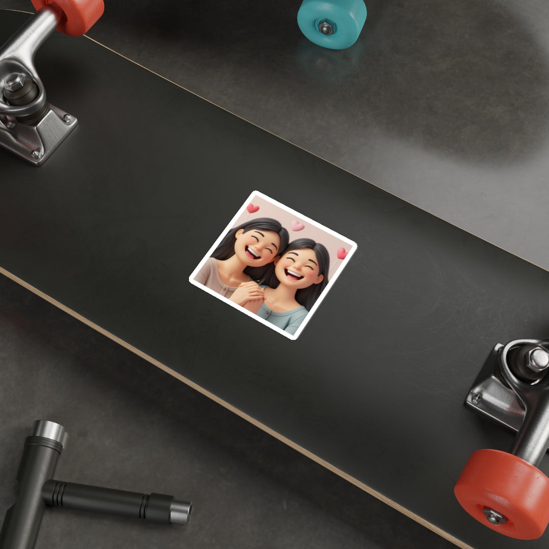 Custom 3D Cartoon Die-Cut Stickers – Cute Friendship & Joyful Vibes