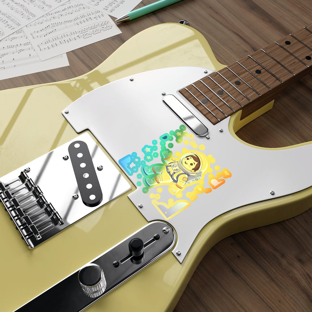 Holographic Die-Cut Astronaut Sticker – Playful Space Cartoon Vinyl Decor