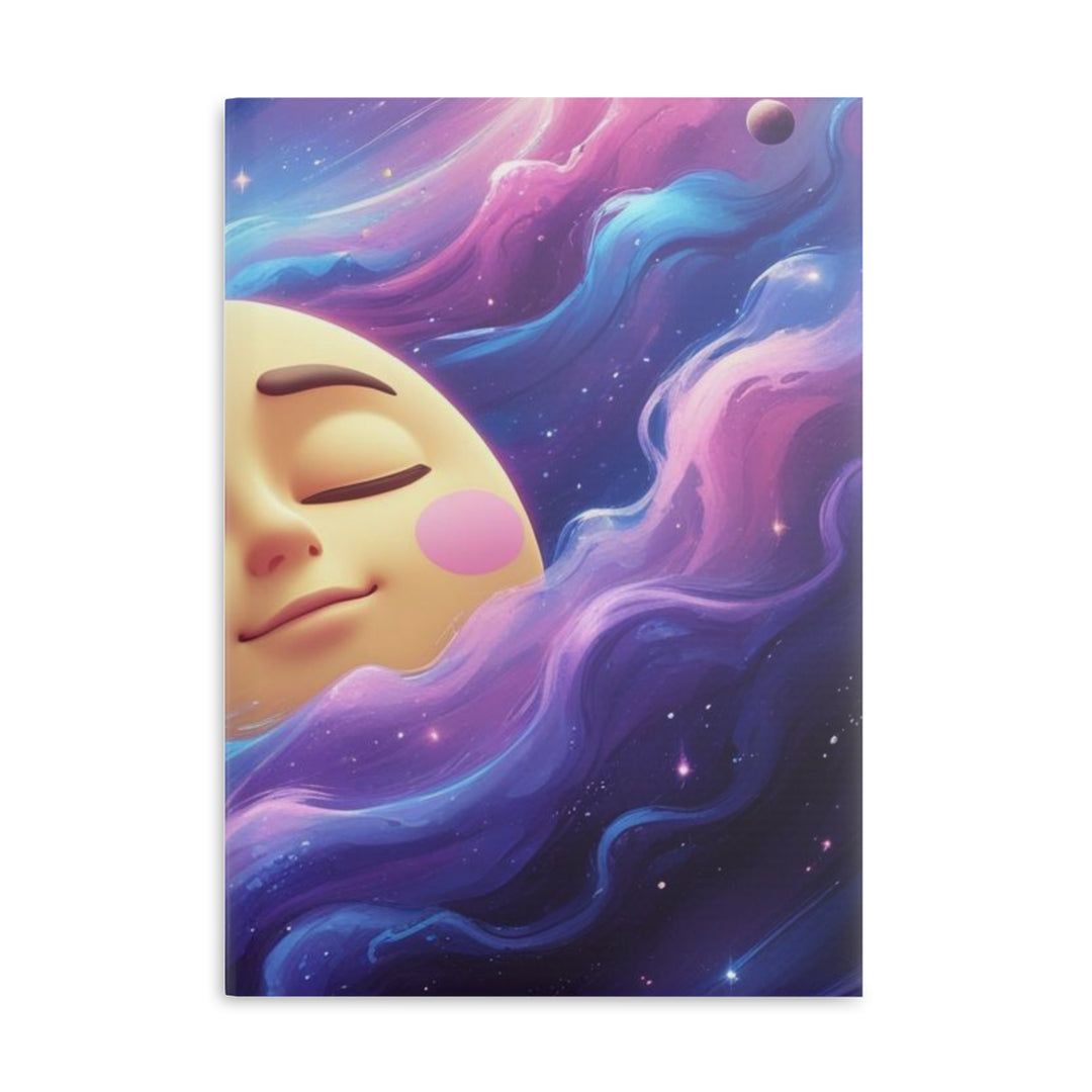 Hardcover Puffy Notebook – Dreamy Galaxy Moon | Plush, Customizable Journal