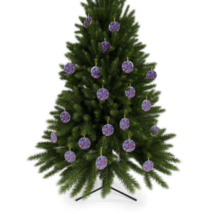 Custom Abstract Iridescent Glass Ornament – Handcrafted, Modern, Vibrant Art
