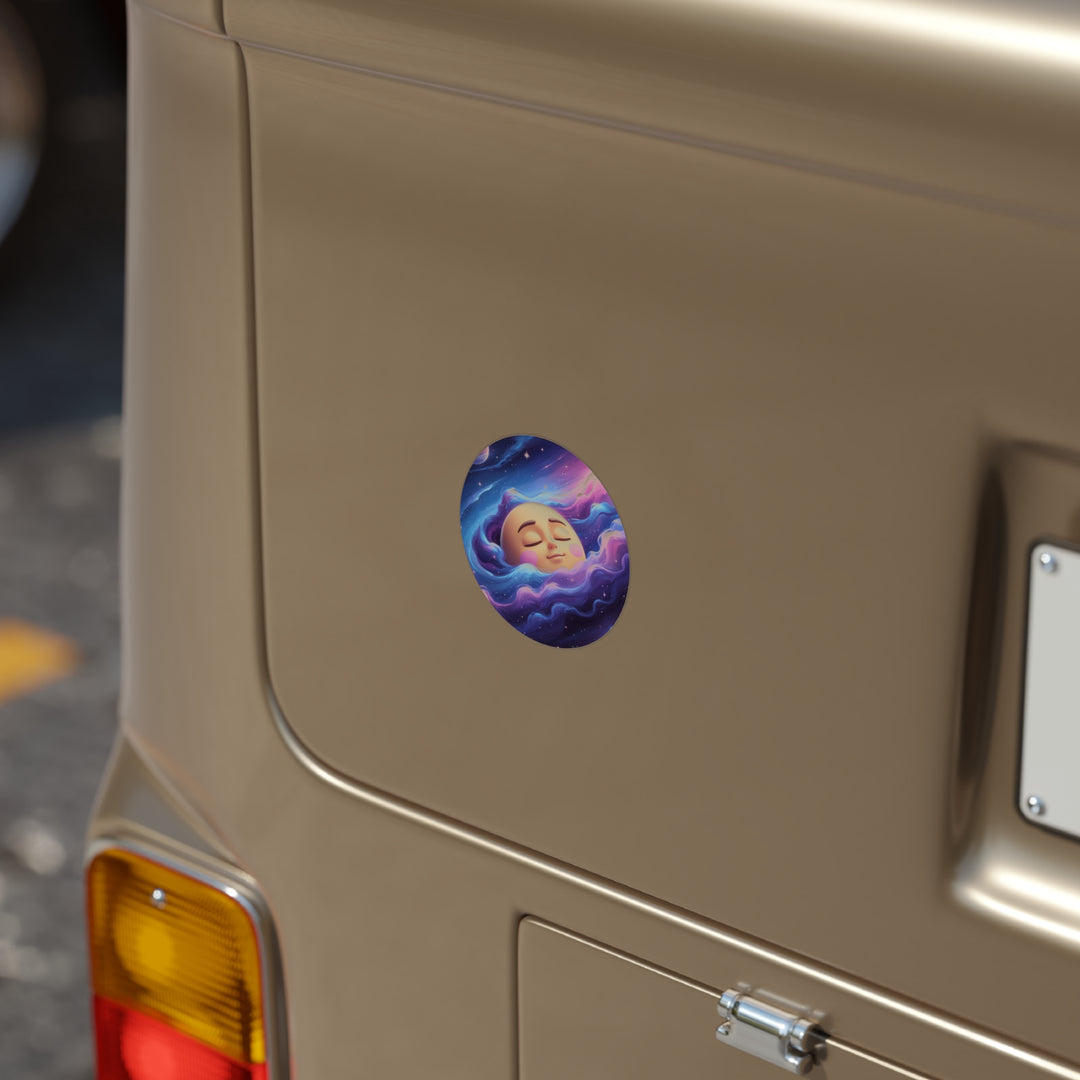 Whimsical Galaxy Moon Outdoor Sticker – Transparent, Durable & Stylish