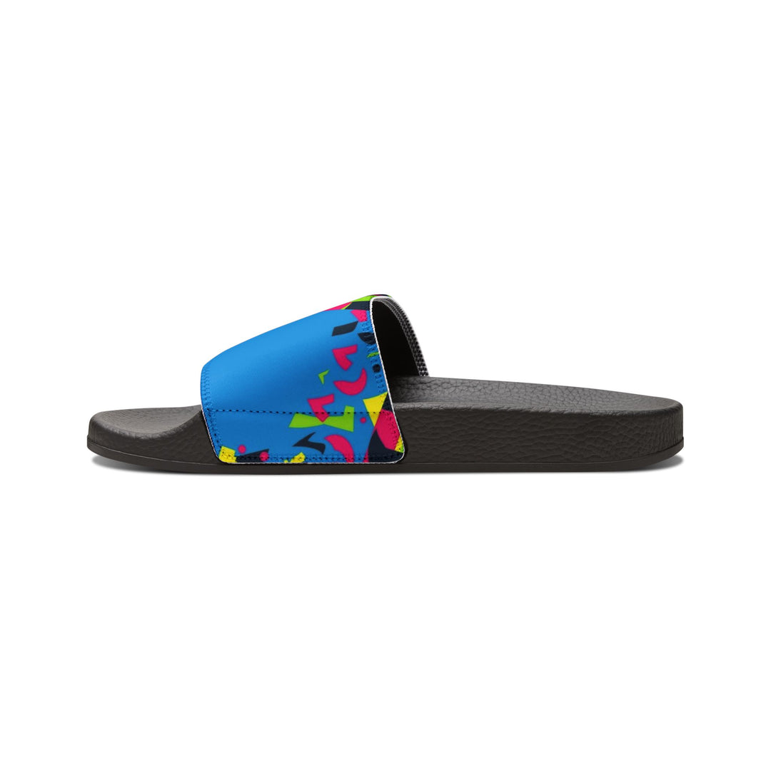 Youth Adventure 2-in-1 Removable Strap Sandals – Neon Geometric Slides