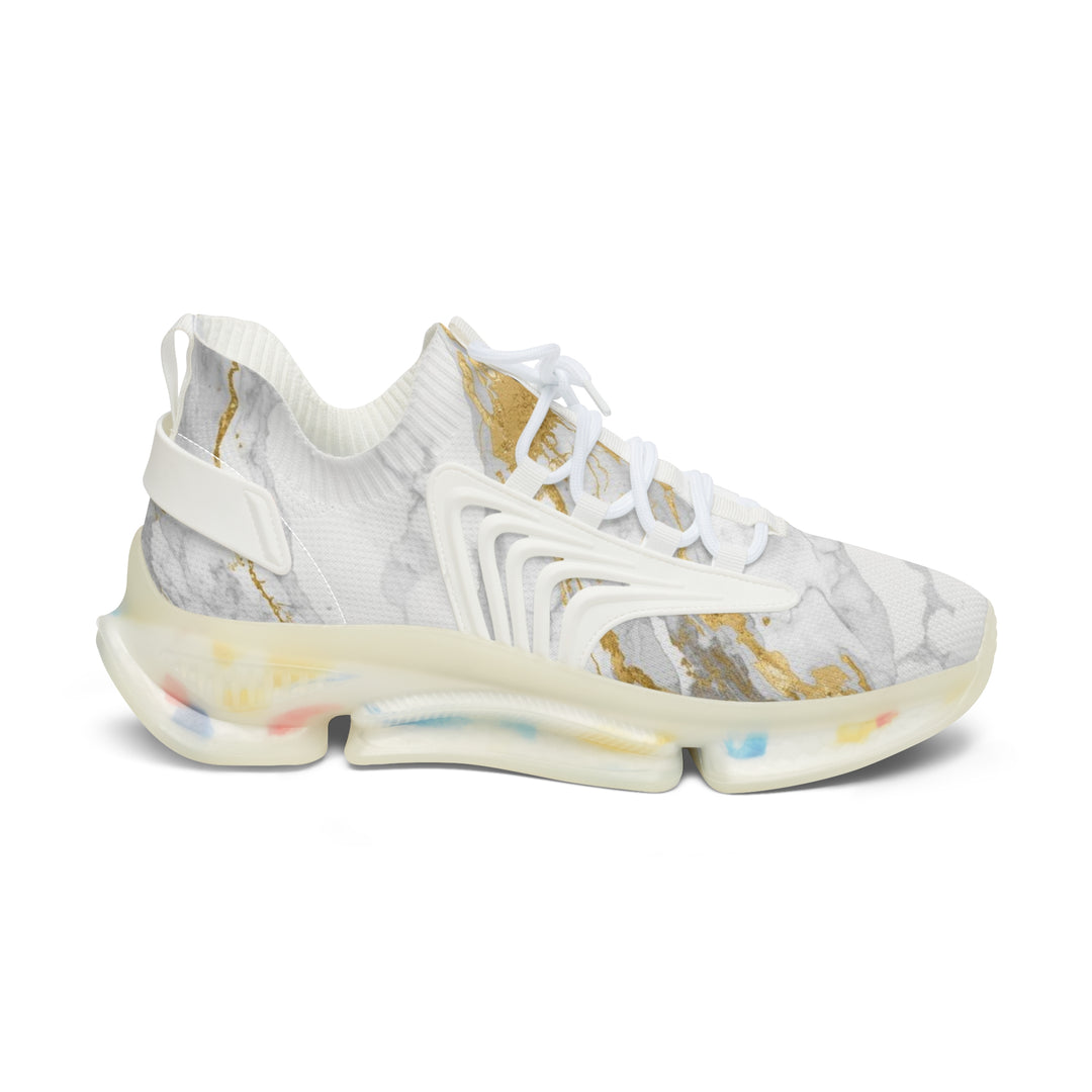 Chic Marble-Print Women's Mesh Sneakers – Fashion-Forward Comfort