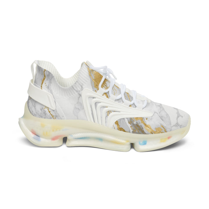 Chic Marble-Print Women's Mesh Sneakers – Fashion-Forward Comfort