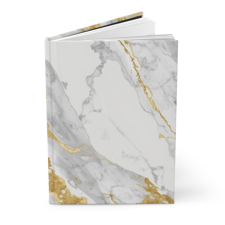 Marble Gold Matte Hardcover Journal – Luxe Customizable Modern Notebook